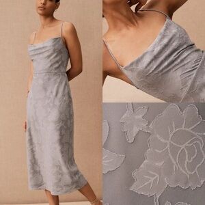 BHLDN Hutch Taye Midi Dress dove‎ Gray Floral Slip Dress Size 4